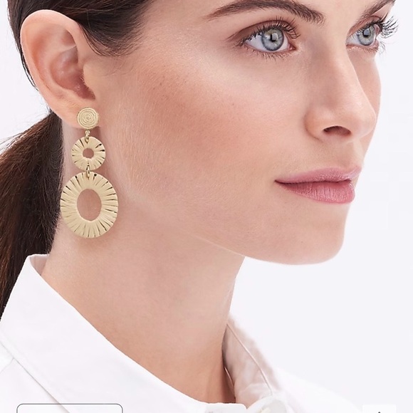 J. Crew Jewelry - J. Crew straw wrapped drop earrings